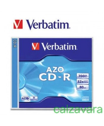VERBATIM CD-R 700MB 80MIN. 52X AZO JC JEWEL CASE (Cod. VERCDR70052XK)
