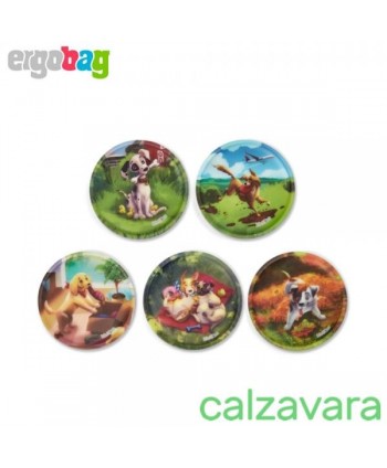 Set di Kletties per il tuo Zaino Ergobag 5 Pezzi - Cagnolini Puppies (Cod. ERG-KLE-001-093)