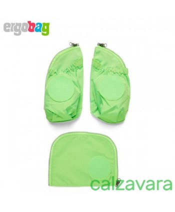 Set Tasche Laterali per Zaini Ergobag con Cerniere Esterne - Verde Fluo (Cod. ERG-STA-002-213)