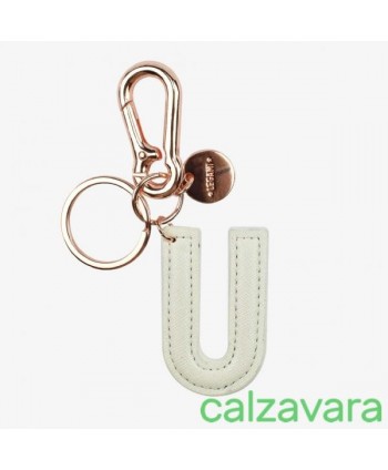 Portachiavi Con Iniziale - Key Ring My Initial - U - Bianco White (Cod. INK0021)