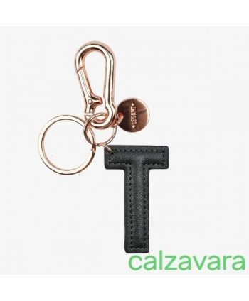 Portachiavi Con Iniziale - Key Ring My Initial - T - Nero Black (Cod. INK0020)