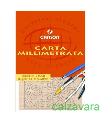 BLOCCO CARTA MILLIMETRATA A4 21X29.7 10 FOGLI 80gr. (Cod. 200005812)