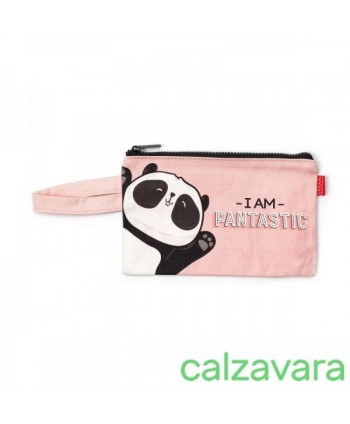 LEGAMI Bustina Pochette Zipper Pouch cm 21,5x14 - Panda (Cod. COZ0006)