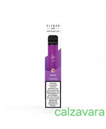 Elfbar 600 Puff Grape - 2% Nicotina - Sigaretta Elettronica Monouso (Cod. DDE003)