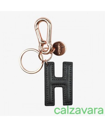 Portachiavi Con Iniziale - Key Ring My Initial - H - Nero Black (Cod. INK0008)