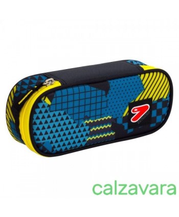 Portapenne SEVEN Ovale Round The Double Camouflage - 23x10x5,5 cm - Blu Giallo (Cod. 301021728-551)
