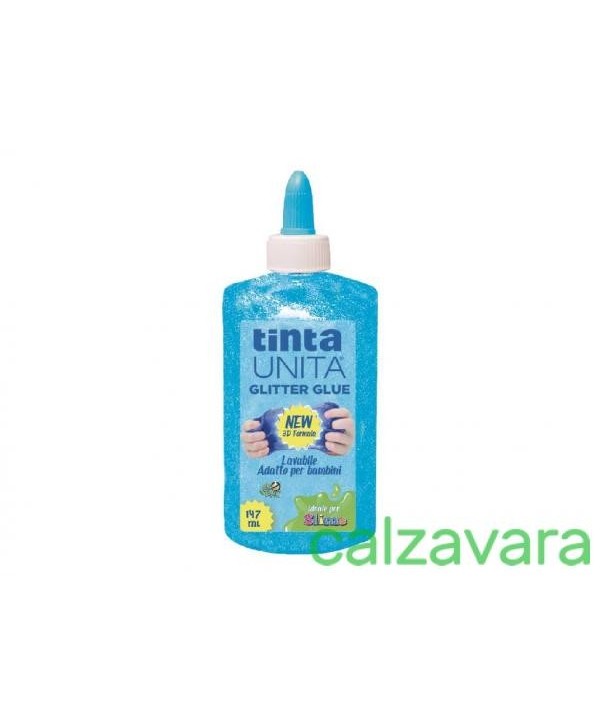 Colla Liquida Ideale per Slime ml.147 con Brillantini Azzurro Fluo (Cod.  131912)