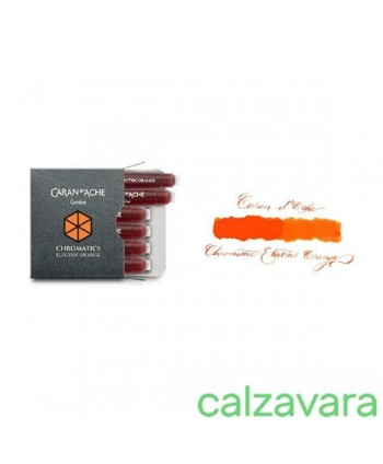 Caran d'Ache Cartucce Inchiostro Stilografico Ink Cartridges - Electric Orange (Cod. A8021052)