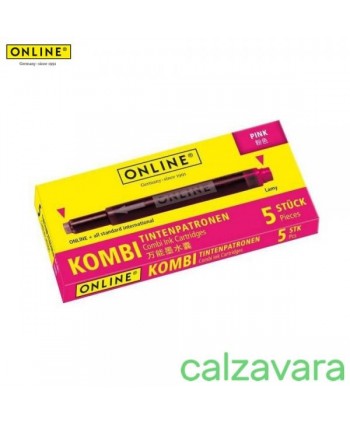 Cartucce Stilo ONLINE Combi Ink Cartridge Standard + Lamy 5pz - Rosa Pink (Cod. OL17175)