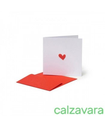 BIGLIETTINI LEGAMI cm 7x7 GREETING CARDS - HEART (Cod. BQEV001)