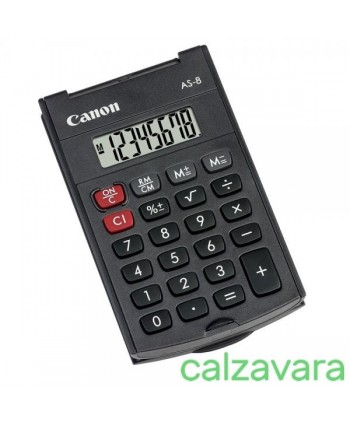 CALCOLATRICE CANON AS-8HB 8 CIFRE TASCABILE (Cod. CANAS8HB)