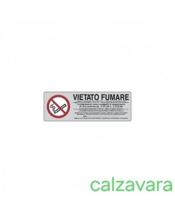 TARGHETTA ADESIVA VIETATO FUMARE CON LEGGE CM 15X5 (Cod. 281707)